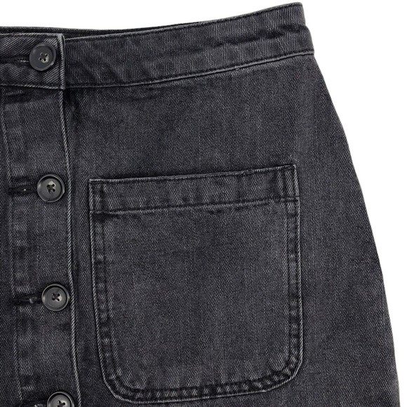 Free People Womens Dont Get Me Wrong Skirt Button Front High Waisted Black 28 - Picture 6 of 10